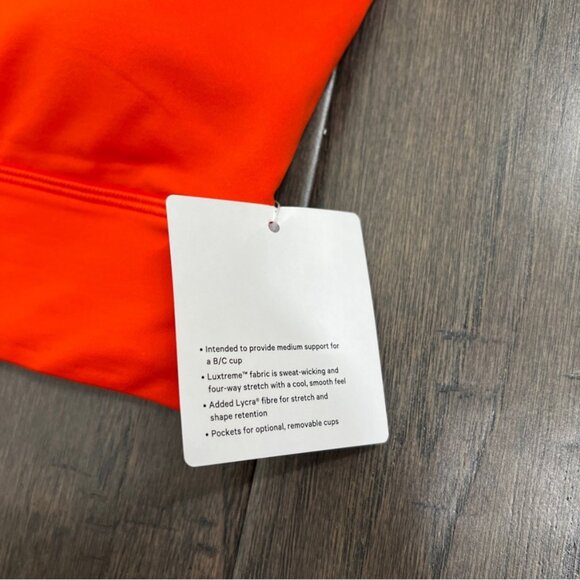 Lululemon NWT Energy Bra Longline *Medium Support, B–D Cups Solar Orange - Picture 4 of 7